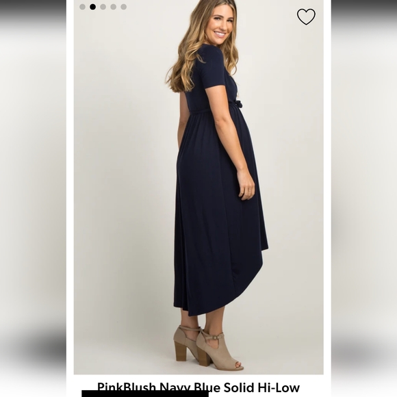 Pink blush high low maternity wrap dress - Picture 3 of 4